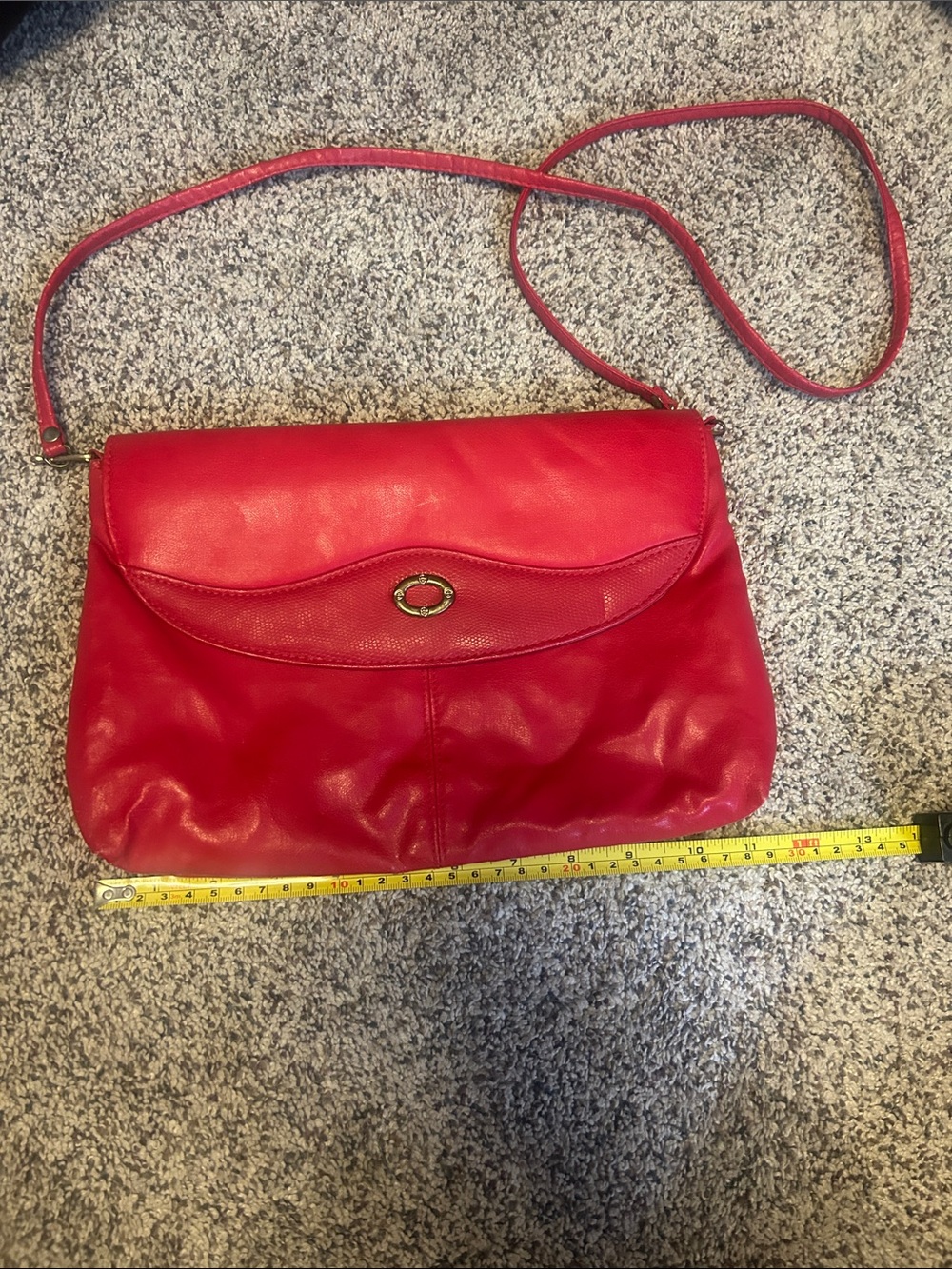 Vintage Red Crossbody Bag - Women's Shoulder Purse